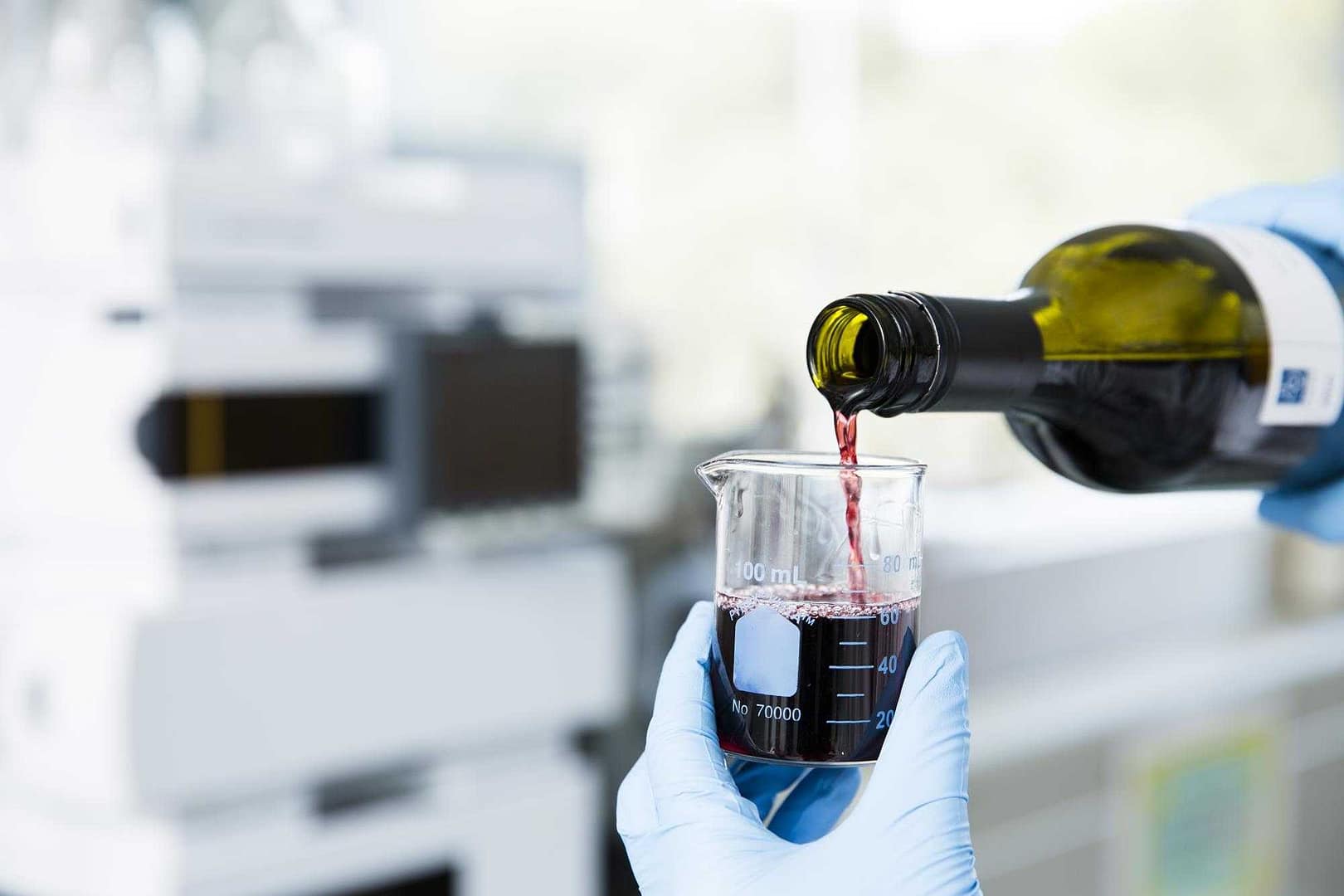 wine testing in laboratory